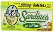 Season Sardines in Pure Olive Oil, 4.375-Ounce Tins (Pack of 12)