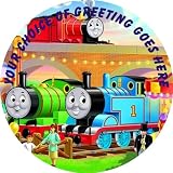 Thomas The Tank Engine [P887] 7.5" Circular Edible Cake Topper made with real icing and printed with your custom greeting [Please use the SEND AS A GIFT facility on the checkout page to tell us the text of your greeting.] and with FREE UK shipping