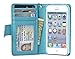 Navor iPhone Life Protective Deluxe Book Style Folio Wallet Leather Case for iPhone 5 & iPhone 5S ( Sky Blue )
