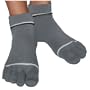 ToeSox Sport / Sandal Organic Cotton Toe Socks,Grey,Medium