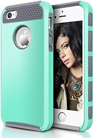 IPhone 5S Case, EMOUNIT 2 in 1 TPU Bumper&amp;Hard Solid PC Shell Back, Shock-Absorption&amp;Scratch-Proof Hybrid Dual-Layer Slim Cover for Apple IPhone 5/ IPhone 5S