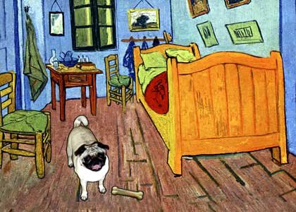 Pug Art Print on Canvas