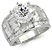 Cheap 14k Solid White Gold Round CZ Cubic Zirconia Engagement Ring Anniversary Bridal (4.00 Carat) On Sale