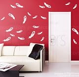 Feathers in the wind - Vinyl sticker wall art decal mural for home d¨¦cor