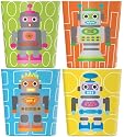 French Bull 6-Ounce Melamine Juice Cup Set, Robot Kids, Set of 4