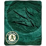 MLB Oakland Athletics 50-Inch-by-60-Inch Raschel Plush Throw "Retro" Design