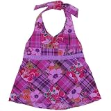 tropical plaid halter