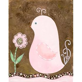 Green Frog Art Cookies and Cream Series Canvas Gallery Wrapped Art, Bird by Green Frog Art