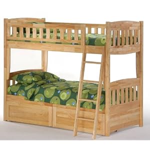 Newport Twin over Twin Bunk Bed plus Understorage Unit with Natural Finish by Bunksnstuff