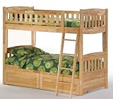Newport Twin over Twin Bunk Bed plus Understorage Unit with Natural Finish