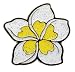 Cute Shimmery White Plumeria Ball Marker with Magnetic Hat Clip