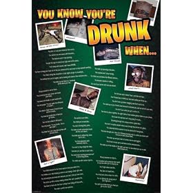 You know you're drunk when... Drinking Games Humour - 61x91.5cm - Poster