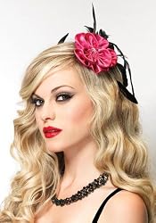 Leg Avenue A1685 Blossom Fascinator Hair Clip With Feather Accent (Hot Pink;One Size)