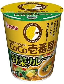 エースコック タテ型CoCo壱番屋監修 野菜カレーラーメン 71g×12個