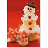 Snowman Cupcake (Stationery, Note Cards) (Small Holiday Card Series)
