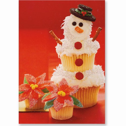 Snowman Cupcake (Christmas Cards, Holiday Cards, Greeting Cards) (Small Holiday Card Series)