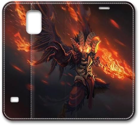 Samsung Galaxy S5 Leather Case - Ultra Slim Premium PU Leather Case Cover for Samsung Galaxy S5 Doom Set Dota 2 Fires Of The Baphomet Lightweight Wallet Leather Case for Samsung Galaxy S5
