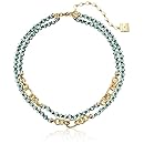 Anne Klein "Pure Romance" Gold-Tone Green 2 Row Necklace, 19"