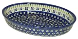 Teresa Beach Polish Pottery Small Oval Baker (10.5 inch x 7 inch), Country Flower pattern