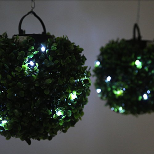 Deals For Solar Powered Outdoor Hanging Bay Topiary Balls with Hanging