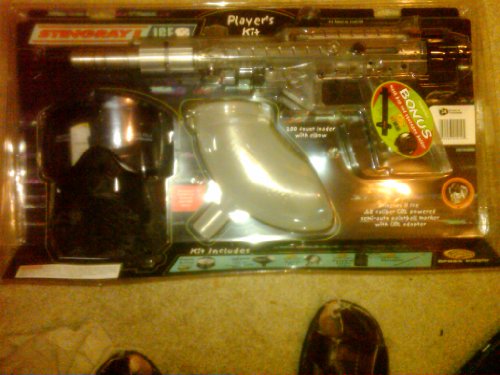 Stingray II Players Kit-Stingray II Ice .68 Caliber CO2 Powered semi-auto Paintball Marker with CO2 Adapter, Goggle System, VL200 (200ct loader with elbow), Barrel Plug, Paintball Safety Video, Squeegee