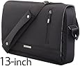 Runetz - BLACK Shoulder Messenger Bag for up to 13.3-Inch MacBook & Laptop Travel Bags (Size 15" x 11" x 3.5") - Black