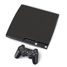 PS3 Slim Carbon Fibre Digiwrap & 2 Matching Controllers