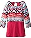 My Michelle Big Girls' Chevron Popover Dress with Solid Skirt and Keyhole Back