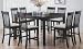 9 PIECE ESPRESSO WOOD COUNTER HEIGHT DINETTE SET - Table and 8 Chairs