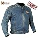 Xelement Men's Blue Denim Armored Cruiser Motorcycle Jacket