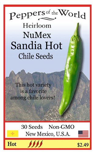 NuMex Sandia Green Chile - 30 Seeds - Very Hot NuMex Sandia Green Chile - 30 Seeds - Very Hot
