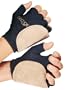 Decade 50034 Gpact Shock-Absorbing Half-Finger Lycra Wraparound Gloves with Leather Palm Pad, Navy Blue and Buff, X-Large