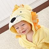 SySrion Lovely Baby Bath Time Hooded Spa Robe, Lion, 0-10 Months