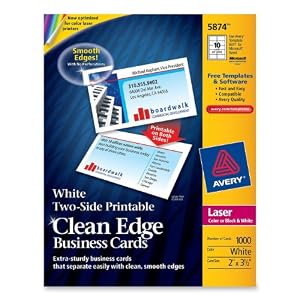 Amazon.com : Avery Two-Side Printable Clean Edge Business Cards for ...
