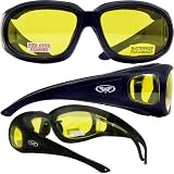 OUTFITTER SAFETY GLASSES FITS OVER MOST GLASSES UV400 Z87.1 EYE PROTECTION YELLOW TINT LENSES