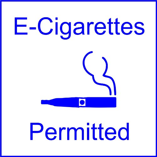E-Cigarettes Permitted Sign | 6 x 6 | White/Blue