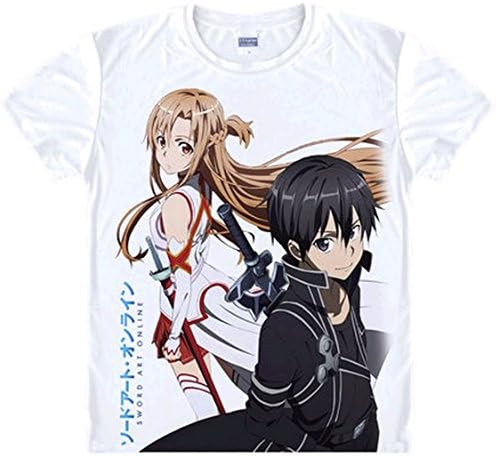 SAO Printed Short Sleeves White T-shirt Tee (L (US M), White)