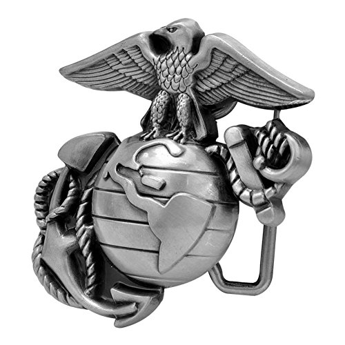 Buckle Rage Adult Unisex Seal US Marine Corps Eagle Globe Belt Buckle Silver