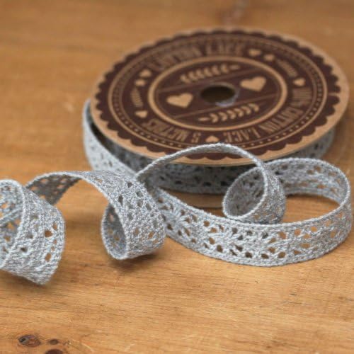 Lace Ribbon Reel Grey / Charcoal x 5m - Wedding / Craft / Scrapbooking