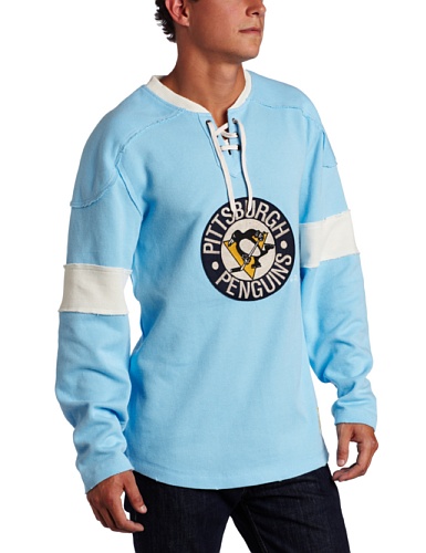 NHL Men's Pittsburgh Penguins Retro Sport Jersey (Light Blue, Large)