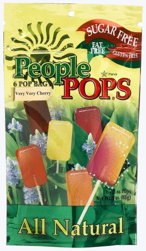 People Pops Very Very Cherry Pops, 6-Pop Bags (Pack of 12)