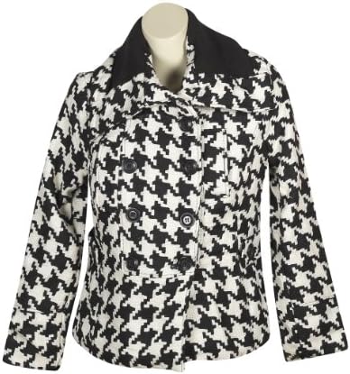 Plus Size Black Heaven Houndstooth Coat --Size: 3x Color: Black