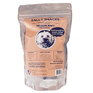 MADE IN THE USA - Sally Snacks - 100% Pure New Zealand Venison Jerky Dog Treats * The ONLY VENISON DOG TREAT on the market that is made of 100% PURE VENISON MEAT!  NO FILLERS!  All meat! All the time!
