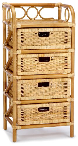 Hansen Korb 2439/4 Rattanregal mit 4 Schubladen, B 45 T 35 H 95 cm, honig Preisvergleich