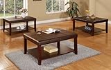 Beautiful Cocktail Table with Faux Leather in Chocolate Color #PD F31178