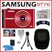 Samsung ST76 16MP Digital Camera with 5x Optical Zoom and 2.7-inch LCD in Red + Samsung 8GB Micro SDHC + Camera Case + Accessory Kit