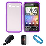 Durable Crystal Hard Case Cover with Purple Rubberized TPU Silicone Skin Ed ....