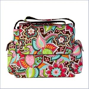 OiOi Designer Floral Messenger Diaper Bag
