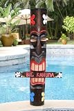 BIG KAHUNA TIKI TOTEM 39  PLUMERIA HAND PAINTED   SURF DECOR