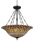 Robert Louis Tiffany Scalloped 29 1/2 High Pendant Light
